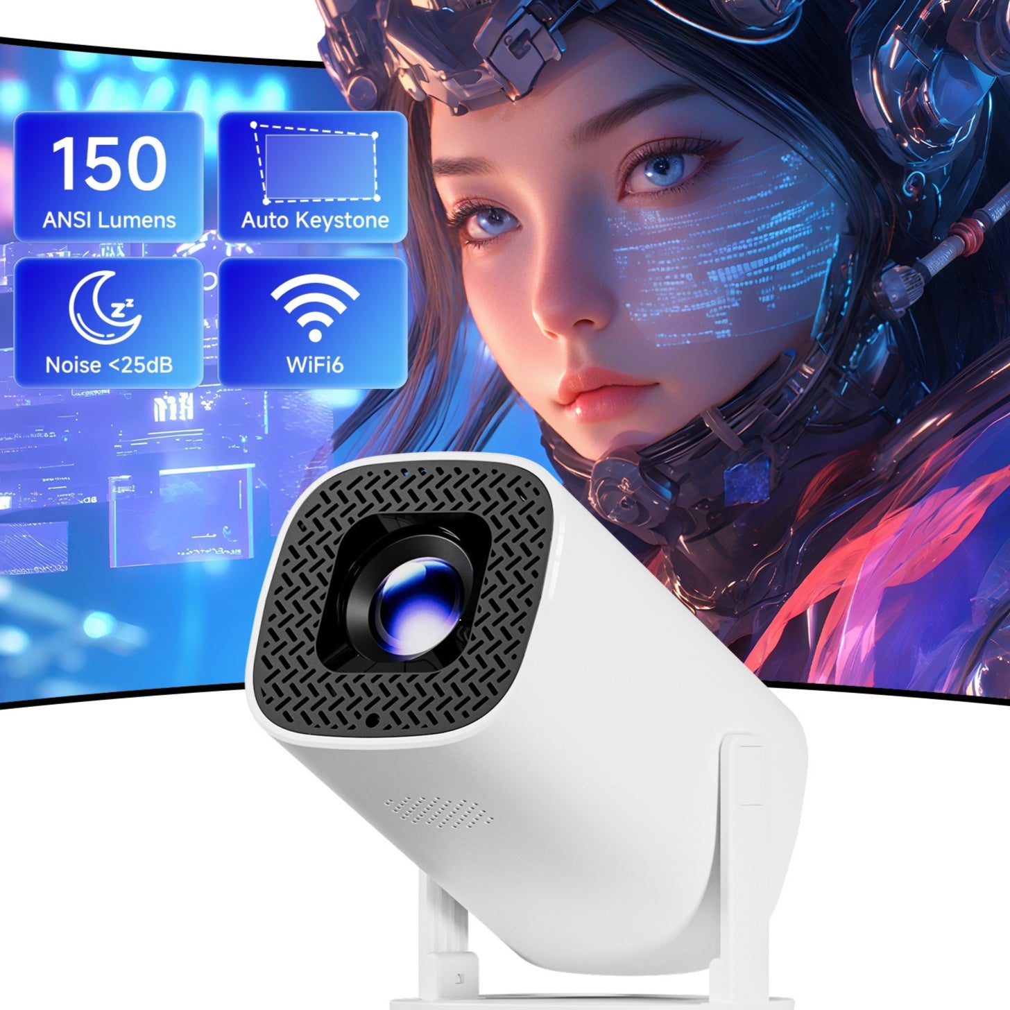 P30PRO Square Barrel Bracket Mini Projector